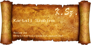 Kartali Szabina névjegykártya